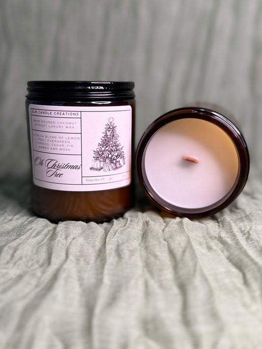 Oh Christmas Tree 8oz Amber Jar Candle